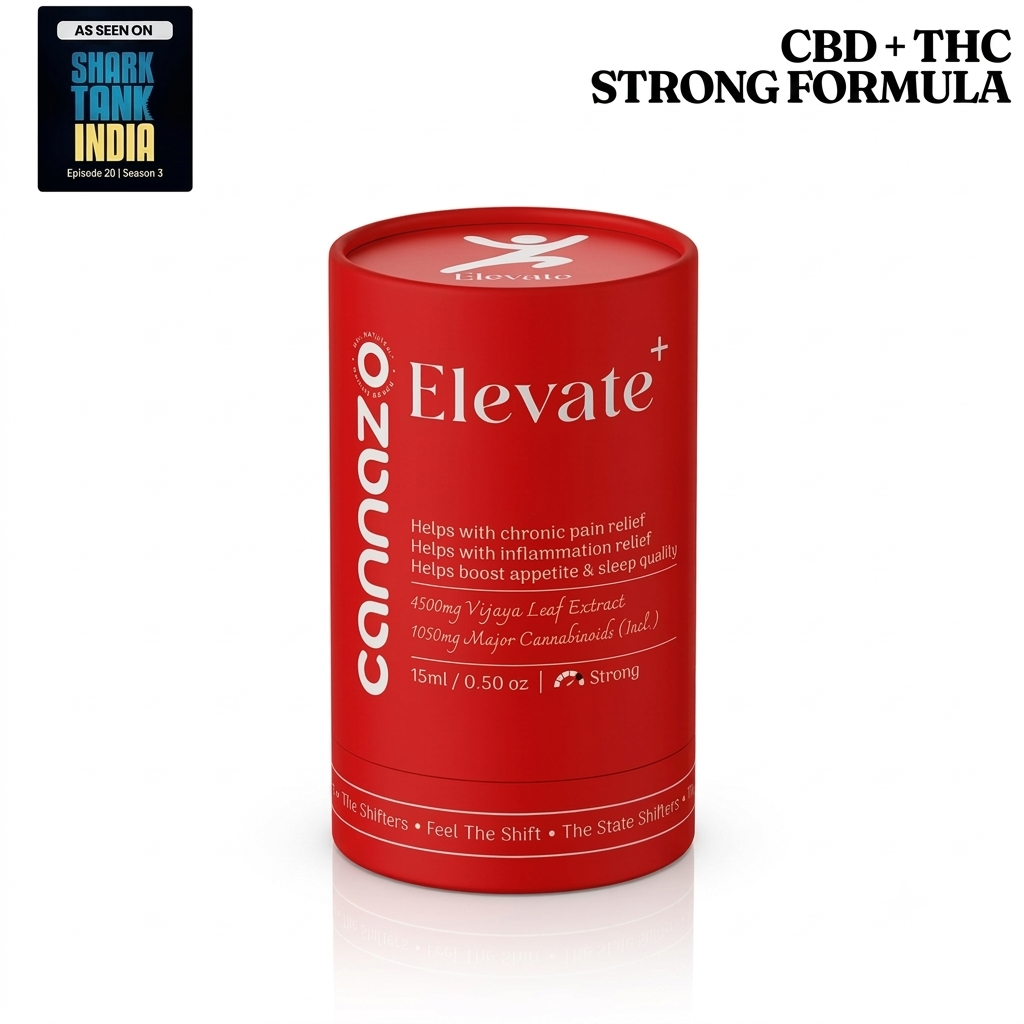Cannazo Elevate+ Drops (Vijaya Ambrosia) with Naturally Derived CBD & THC for Pain, Sleep & Recovery
