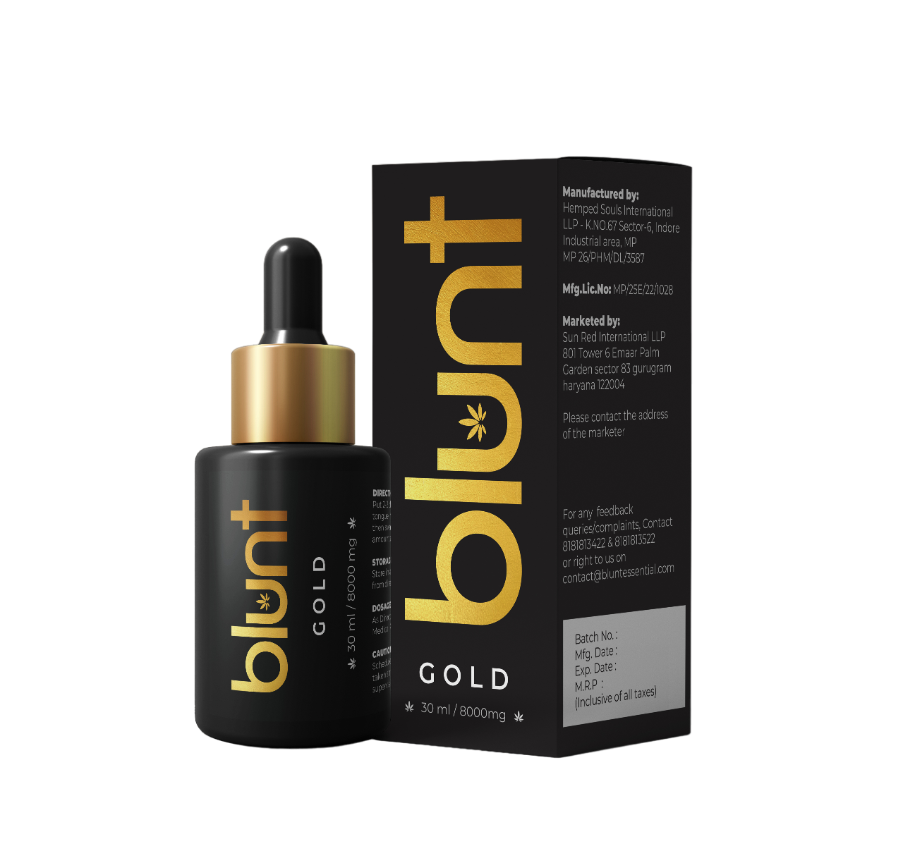 Blunt Gold+++ 8000mg 1:7(CBD:THC) - for Mental & Physical Wellness