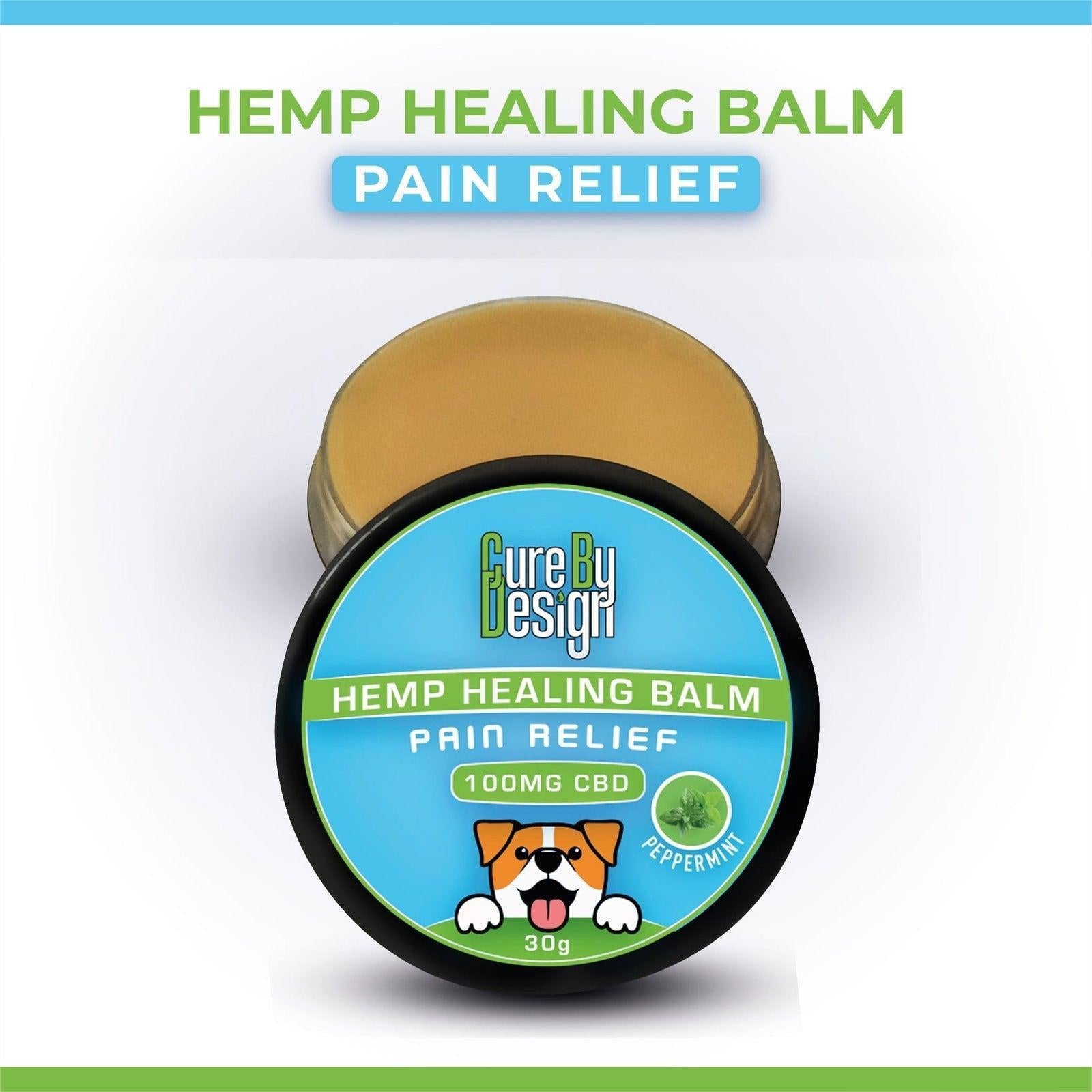 Cure By Design- Hemp Healing Balm for Pets – Pain Relief (100mg CBD).