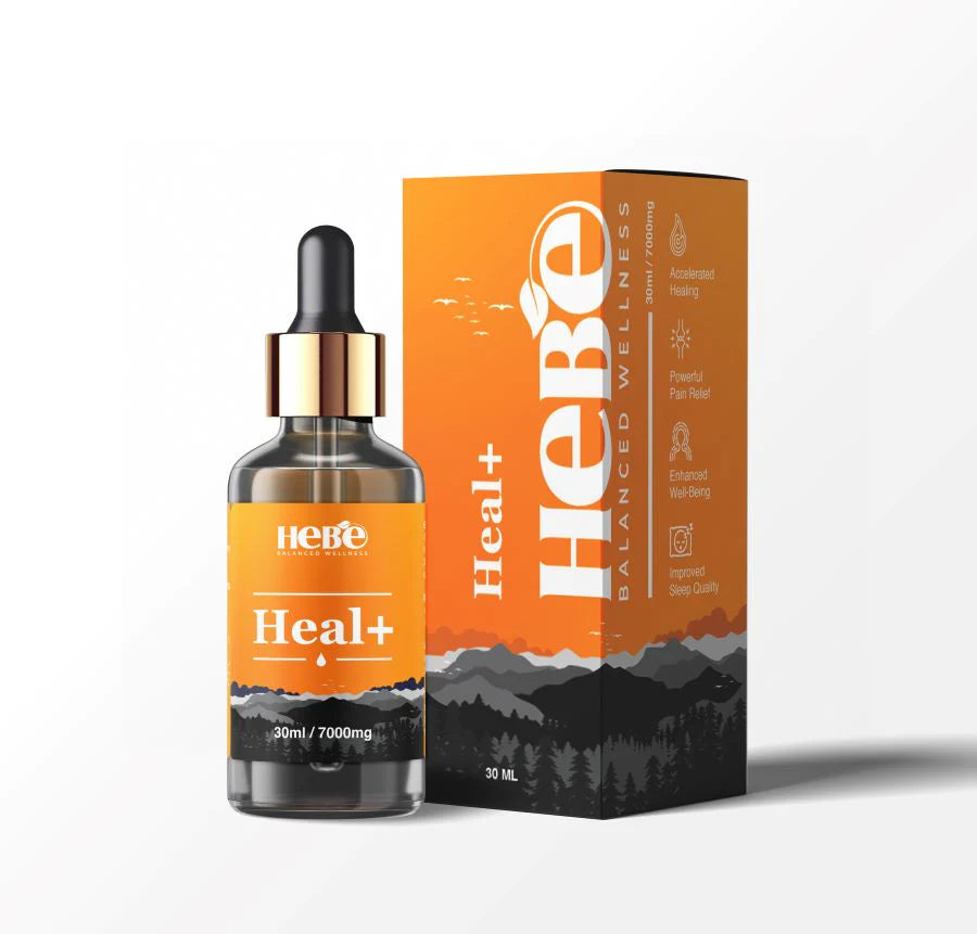 Hebe Heal+ - 7000mg (1:4 CBD:THC Ratio) - Full Spectrum CBD Oil for Pain Relief, Restful Sleep, Anxiety and Stress