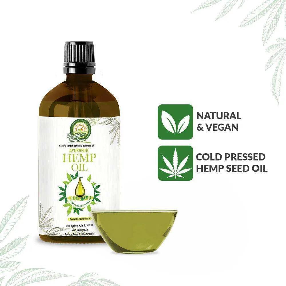 Health Horizons Ayurvedic Hemp Seed Oil |Skin & Hair| 100ml.