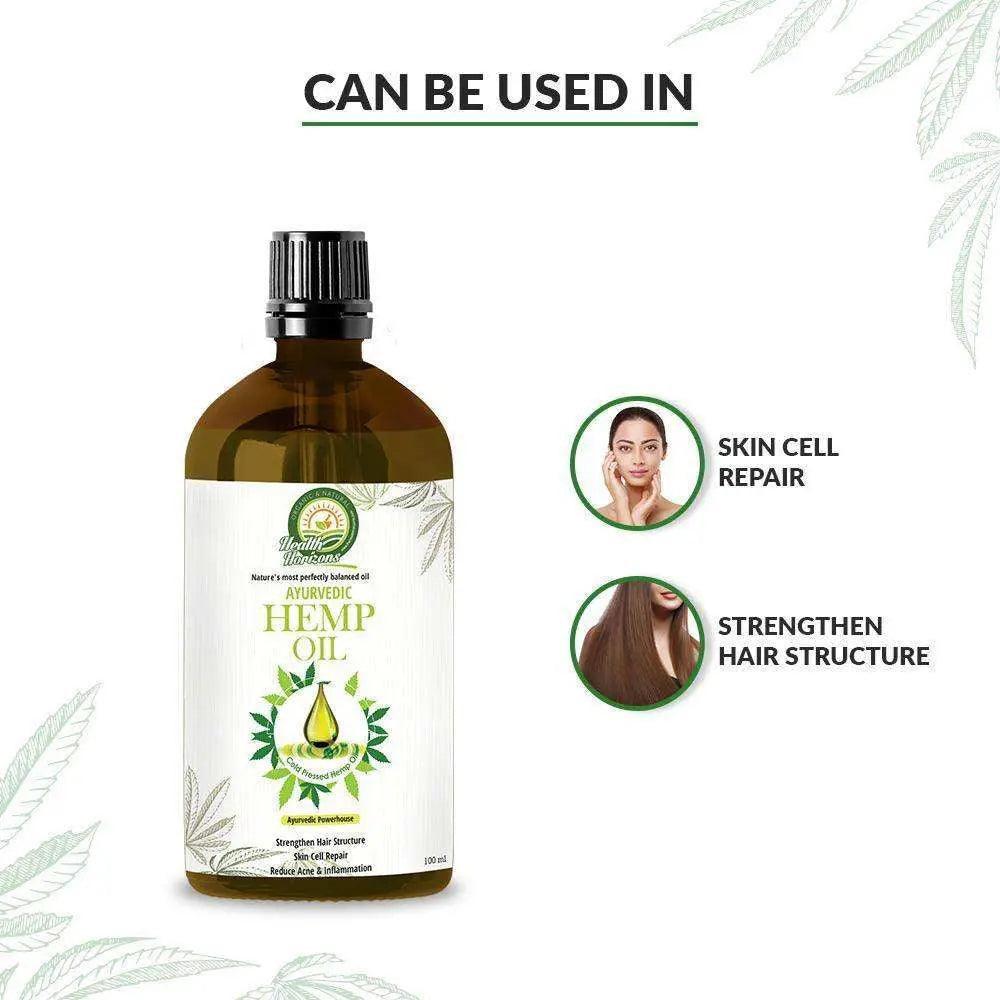 Health Horizons Ayurvedic Hemp Seed Oil |Skin & Hair| 100ml.