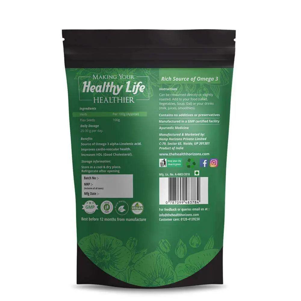 Health Horizons Ayurvedic Raw Flax Seeds – 500gm.