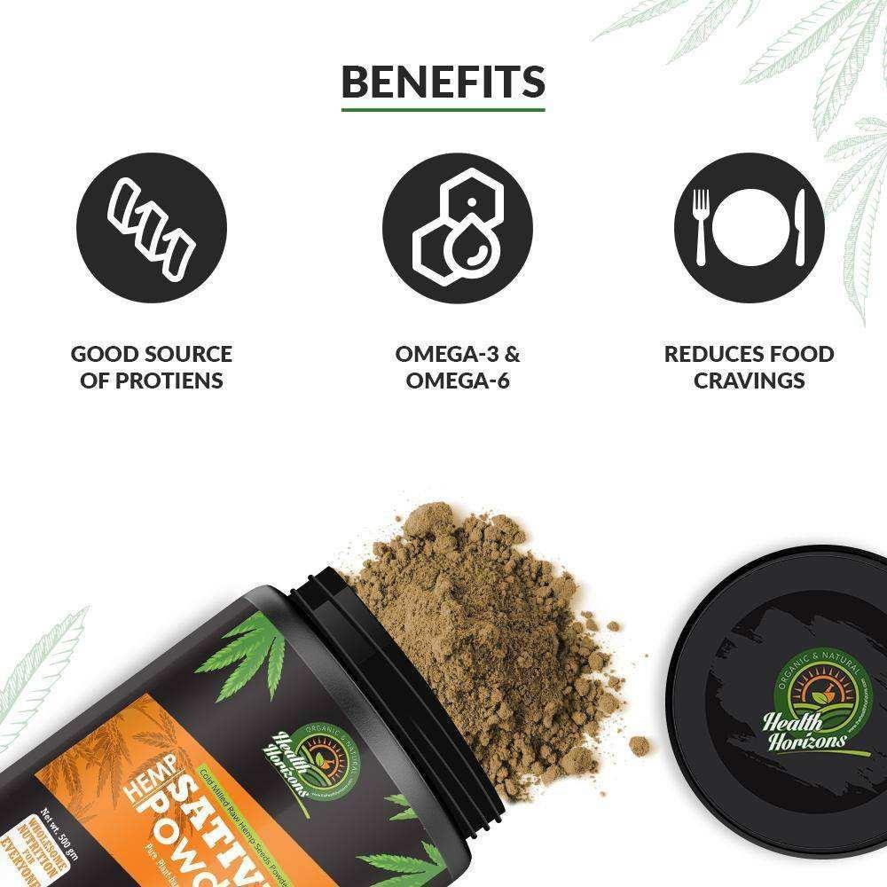 Health Horizons Ayurvedic Sativa Hemp Protein Powder – 500gm.