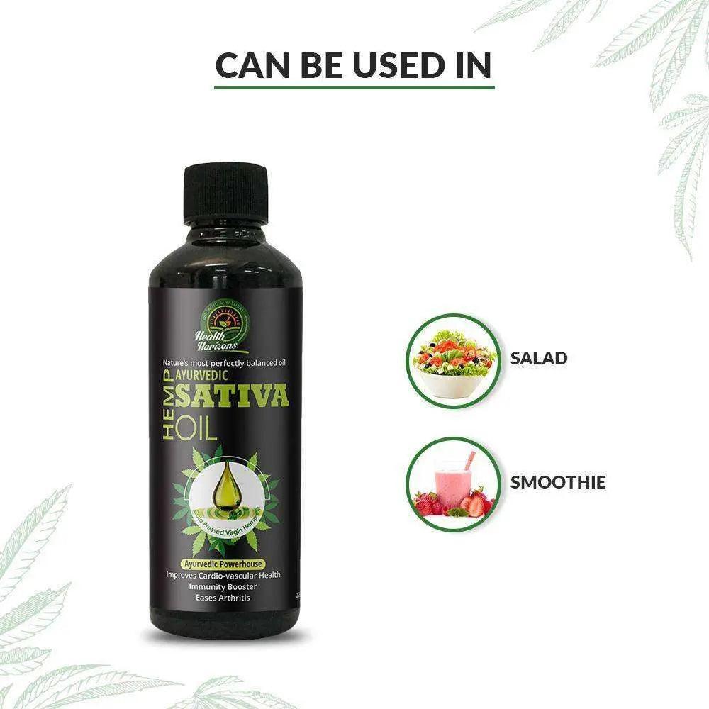 Health Horizons Ayurvedic Sativa Hemp Seed Oil 200ml.