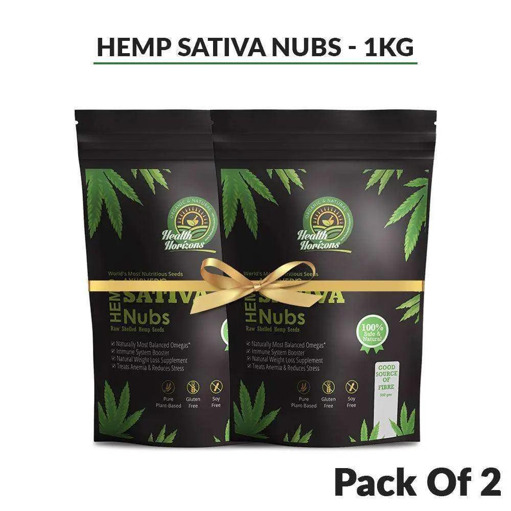 Health Horizons Ayurvedic Sativa Hemp Seeds (Hemp Hearts) Pack of 2 – 500gms Each.