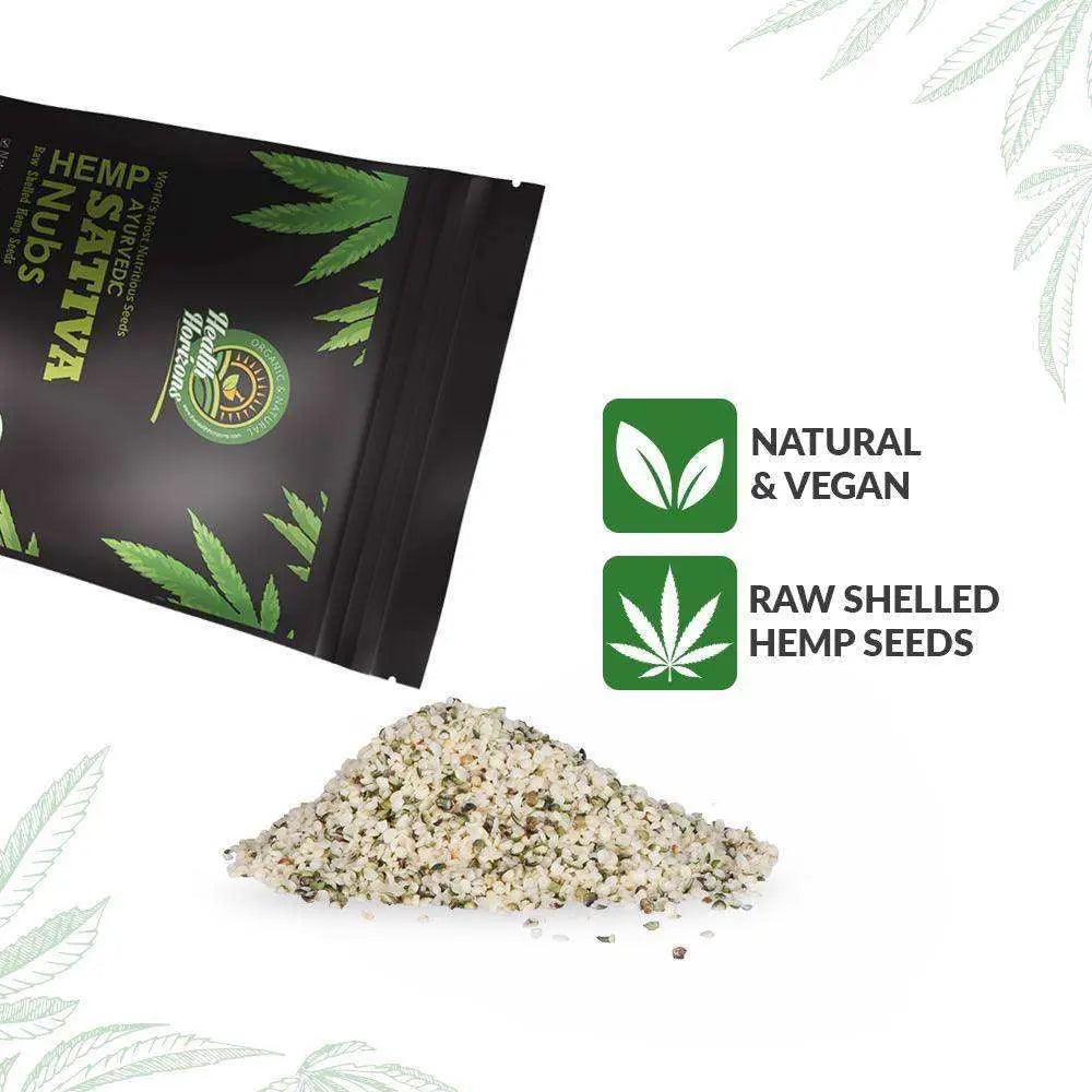 Health Horizons Ayurvedic Sativa Hemp Seeds (Hemp Hearts) Pack of 2 – 500gms Each.