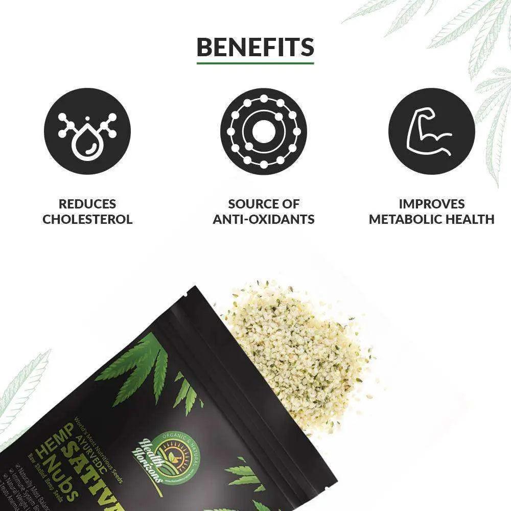 Health Horizons Ayurvedic Sativa Hemp Seeds (Hemp Hearts) Pack of 2 – 500gms Each.