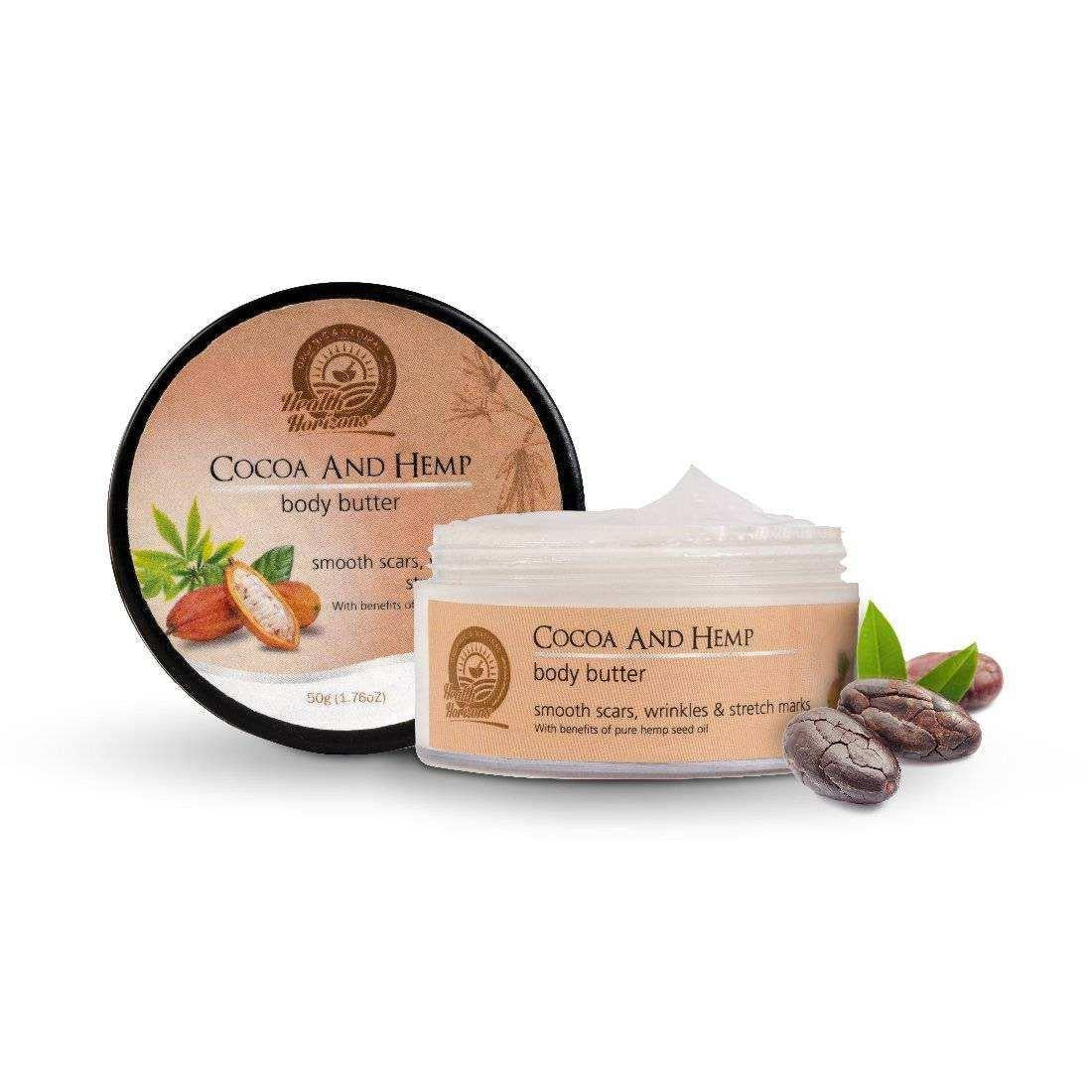 Health Horizons Cocoa and Hemp Body Butter Cream.