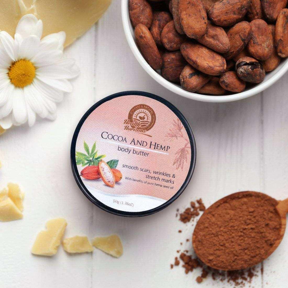 Health Horizons Cocoa and Hemp Body Butter Cream.