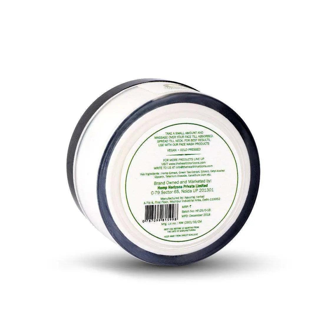 Health Horizons Green Tea and Hemp Face Cream.