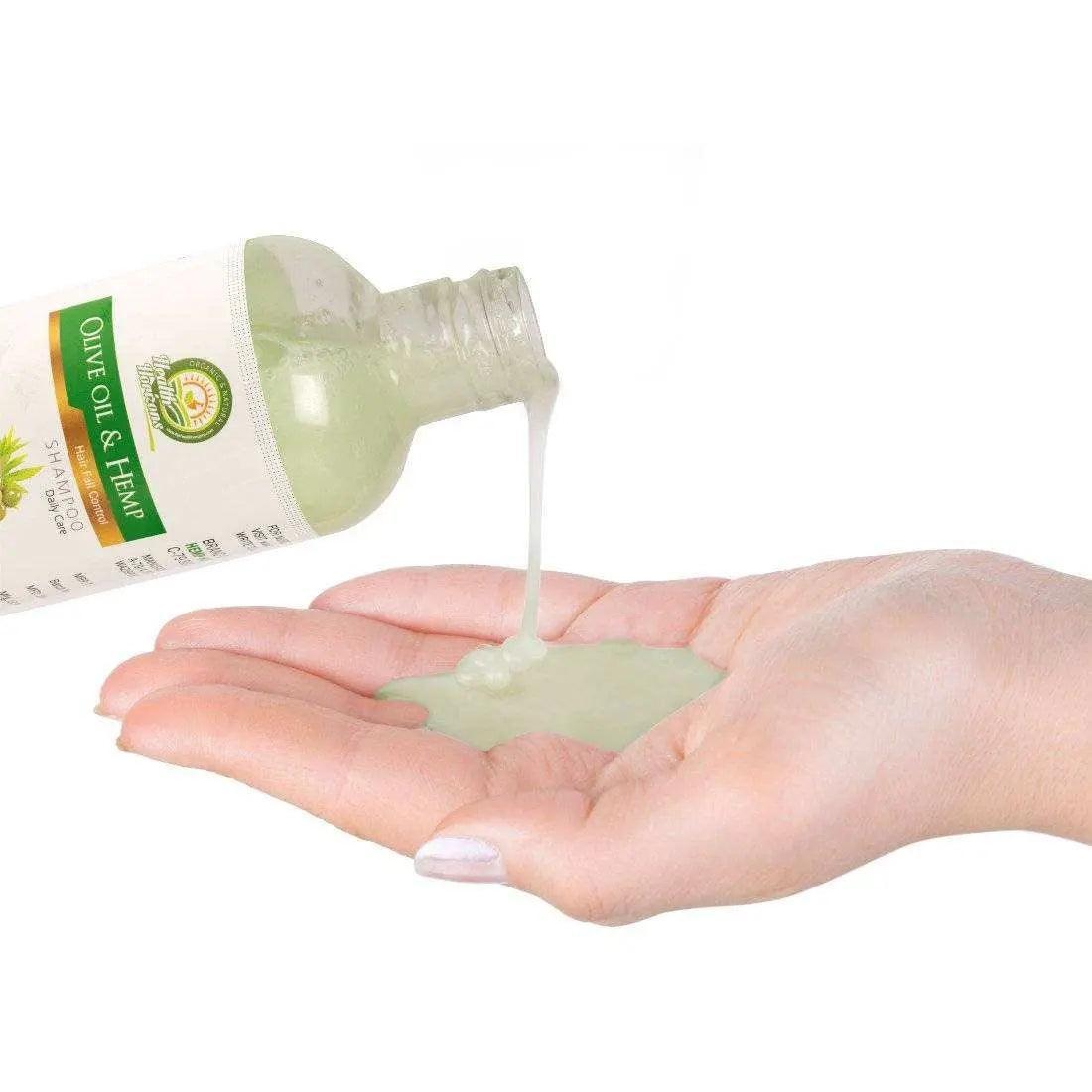 Health Horizons Olive Oil and Hemp Shampoo.