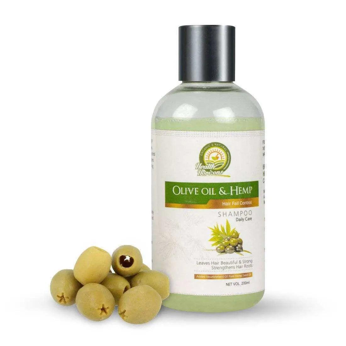 Health Horizons Olive Oil and Hemp Shampoo.