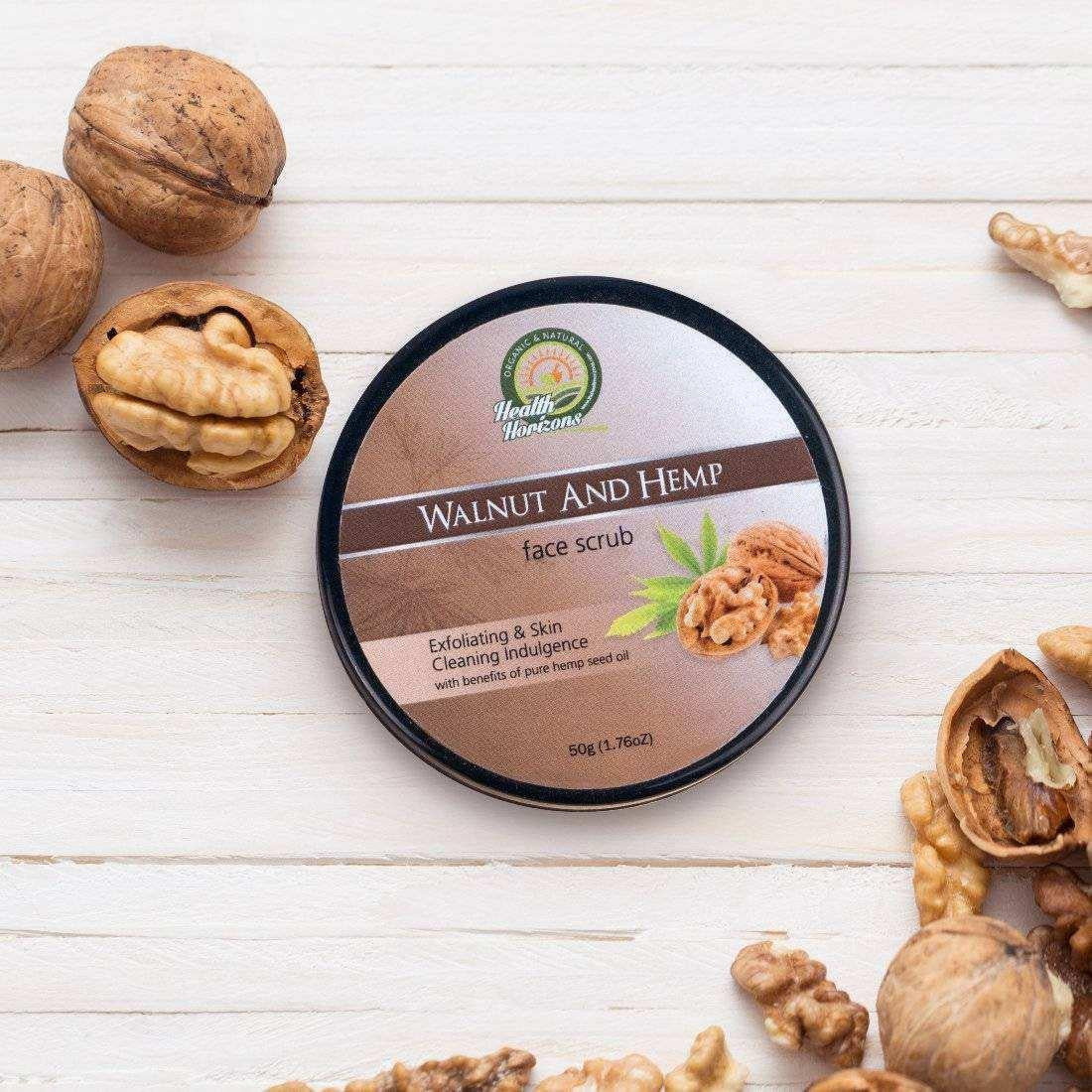 Health Horizons Walnut and Hemp Face Scrub.