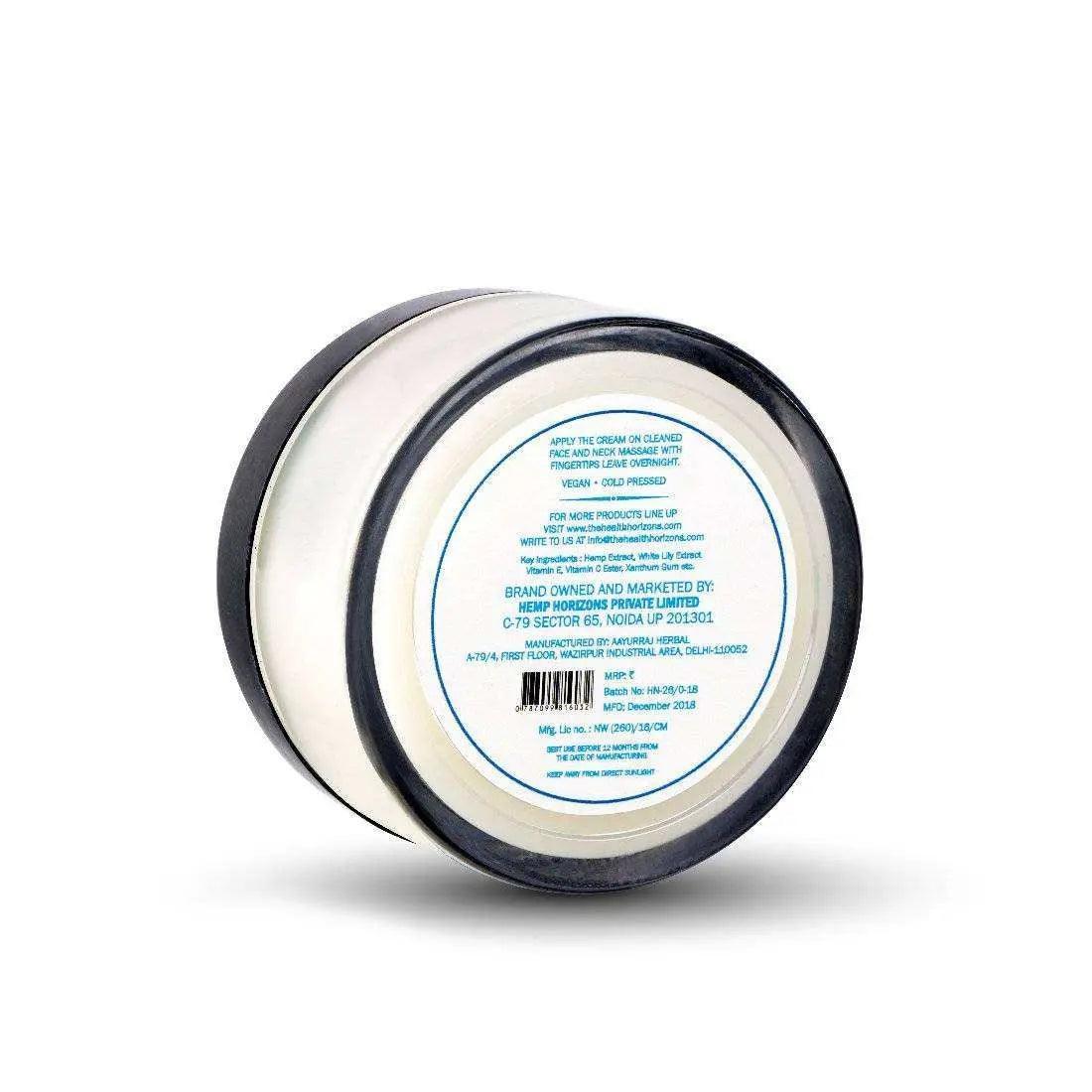 Health Horizons White Lily and Hemp Night Face Cream.
