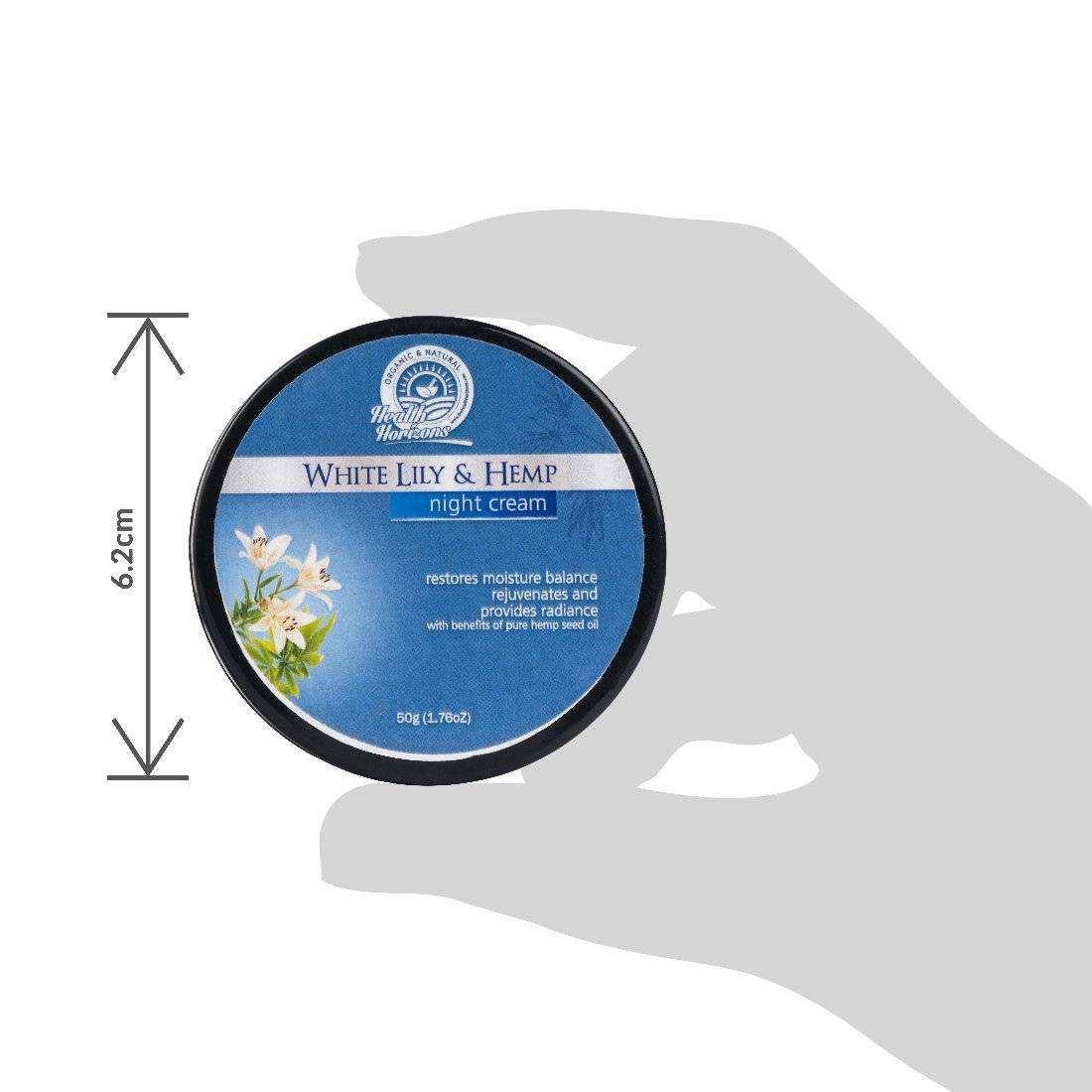 Health Horizons White Lily and Hemp Night Face Cream.