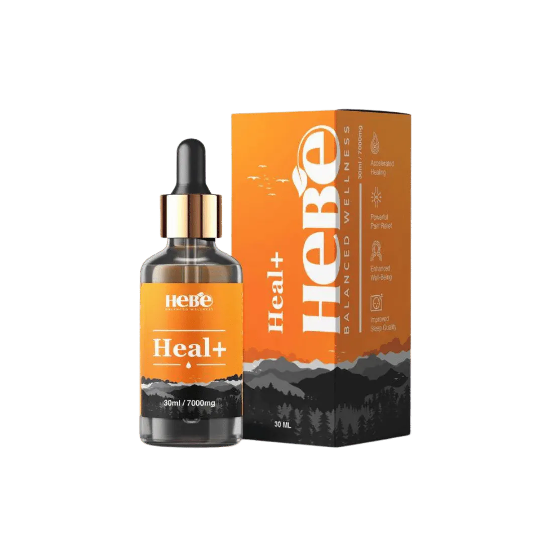 Hebe Heal+ - 7000mg CBD + THC Oil - Full Spectrum Cannabis oil for Pain Relief, Restful Sleep, Anxiety and Stress.