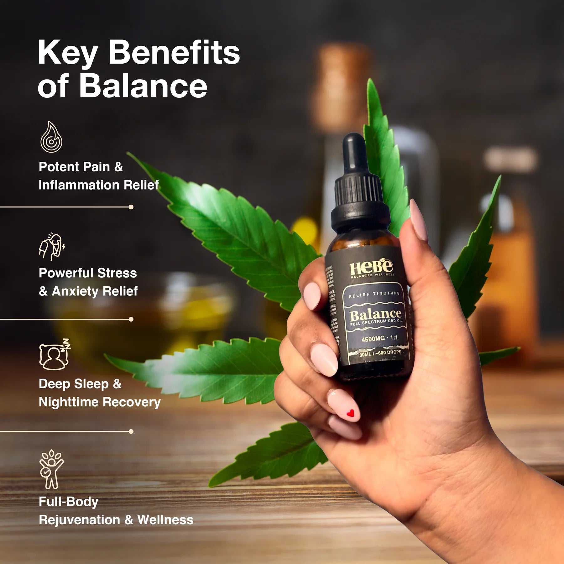 Hebe Balance 1:1 Full spectrum Cannabis oil 4500mg (30ml).