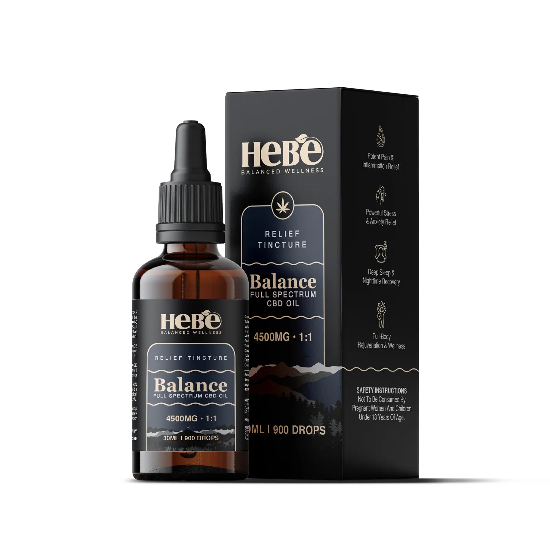 Hebe Balance 1:1 Full spectrum Cannabis oil 4500mg (30ml).