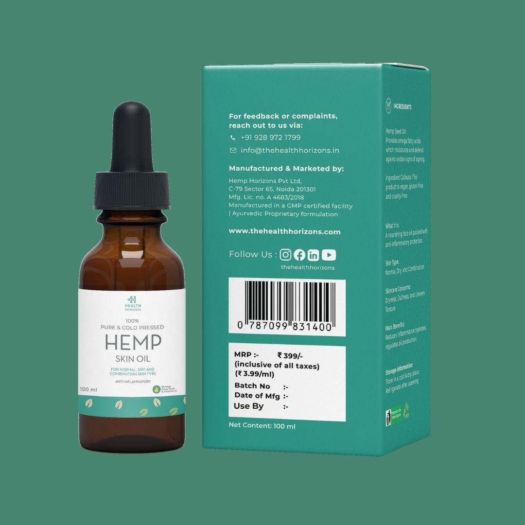 Health Horizons Cold Pressed Hemp Oil for Massage -100 ml.
