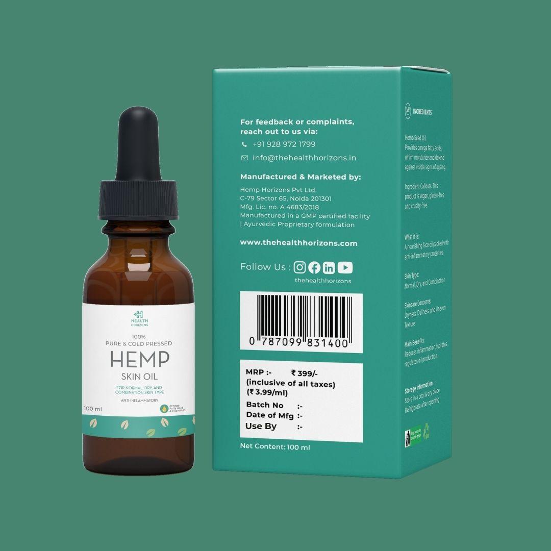 Health Horizons Cold Pressed Hemp Oil for Massage -100 mlHemp Massage OilCold Pressed Hemp Oil for Massage | Skin Moisturizer | CBD Store India