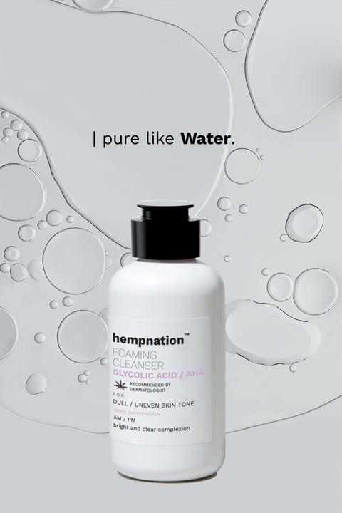 Hempnation - Glycolic Acid Foaming Cleanser – Bright and Clear Complexion - Dull / Uneven Skin.
