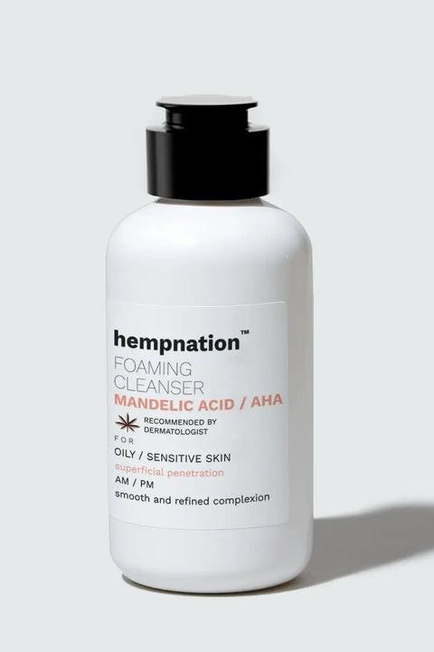 Hempnation - Mandelic Acid Foaming Cleanser – Reduces Sebum & Prevents Acne - Sensitive Skin.