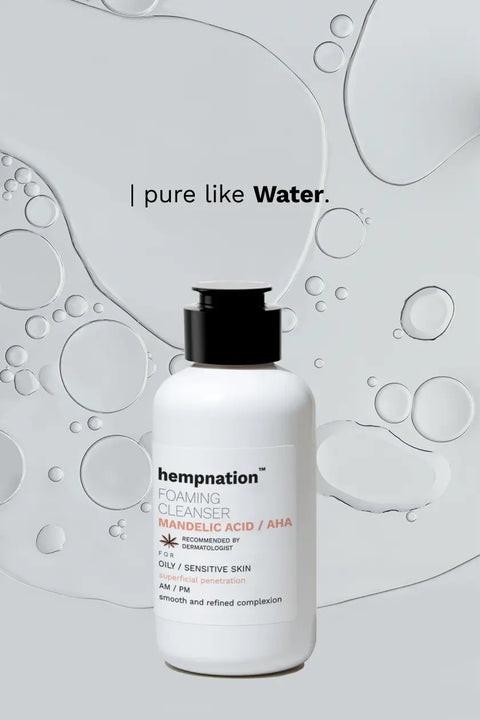 Hempnation - Mandelic Acid Foaming Cleanser – Reduces Sebum & Prevents Acne - Sensitive Skin.