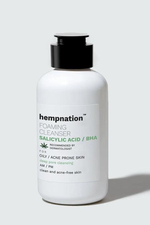 Hempnation - Salicylic Acid Foaming Cleanser – Reduces Sebum & Prevents Acne - Oily / Acne-Prone Skin.