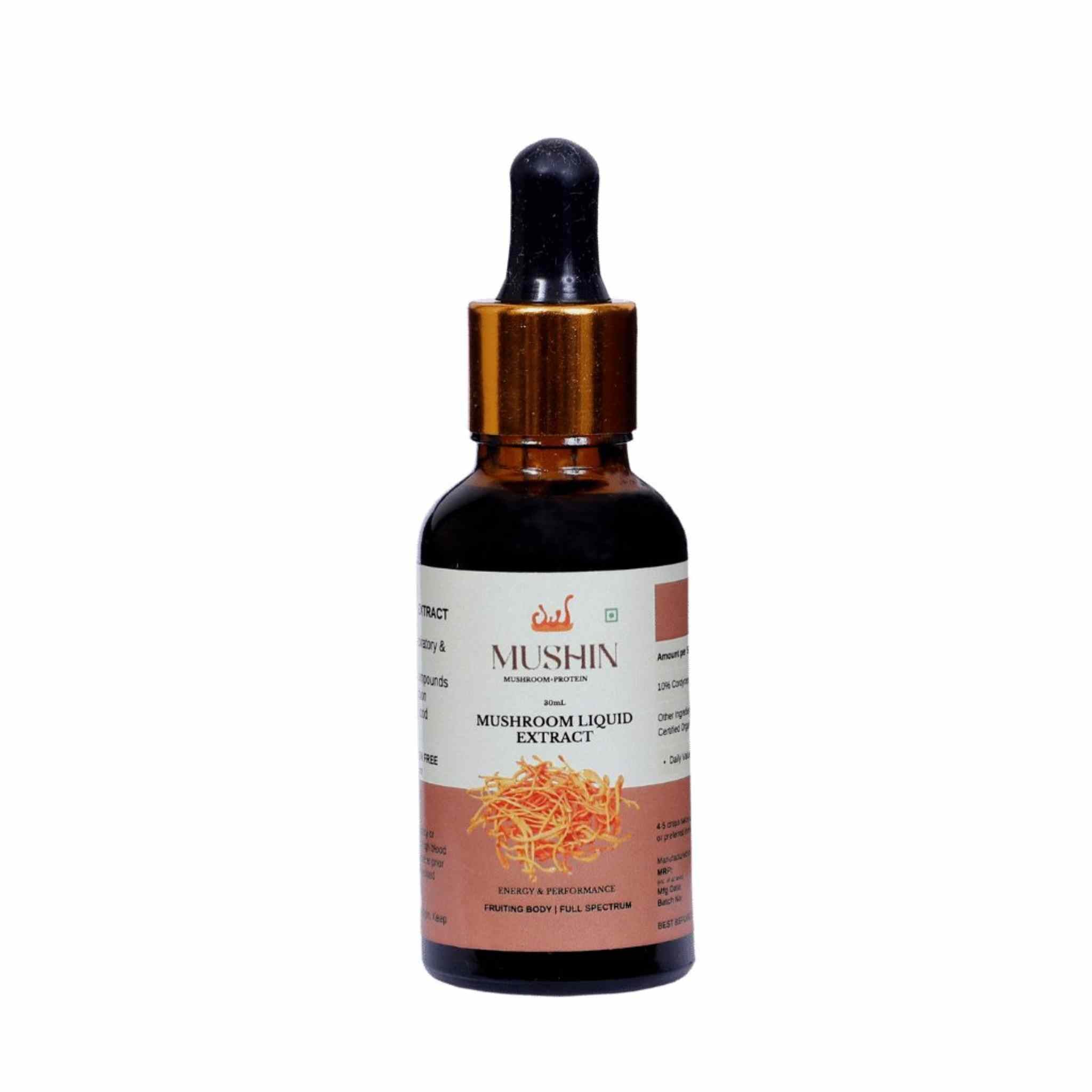 Mushin - Cordyceps Militaris Extract Liquid - Improve Energy, Stamina and Endurance