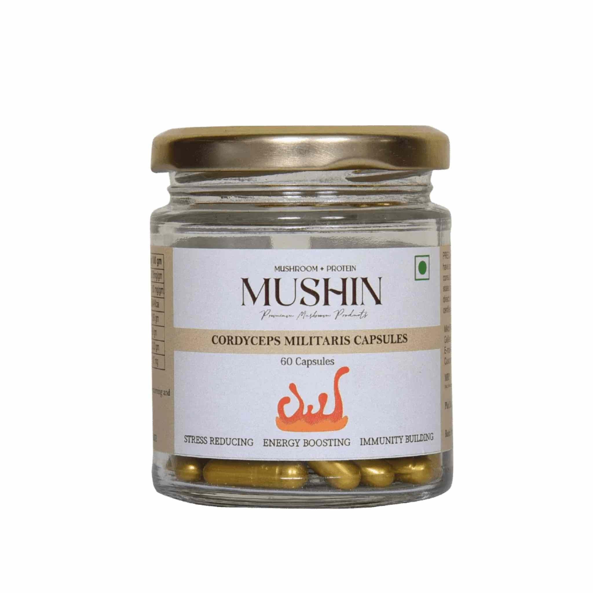 Mushin - Cordyceps Militaris Capsule, Mushroom Supplement.