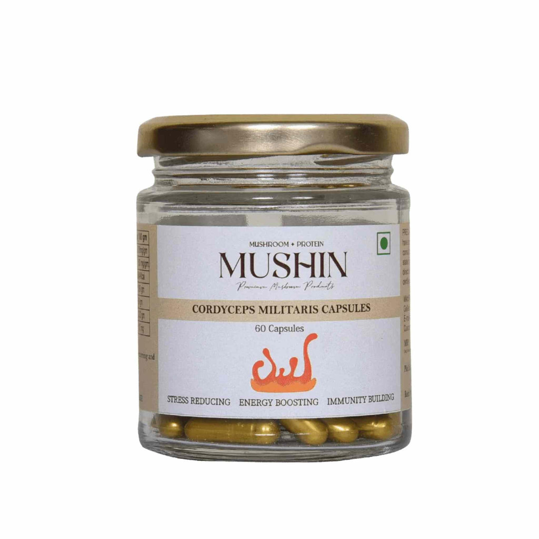 Mushin - Cordyceps Militaris Capsule, Mushroom Supplementmushroom capsulesMushin - Cordyceps Militaris Capsule, Mushroom Supplement | CBD Store