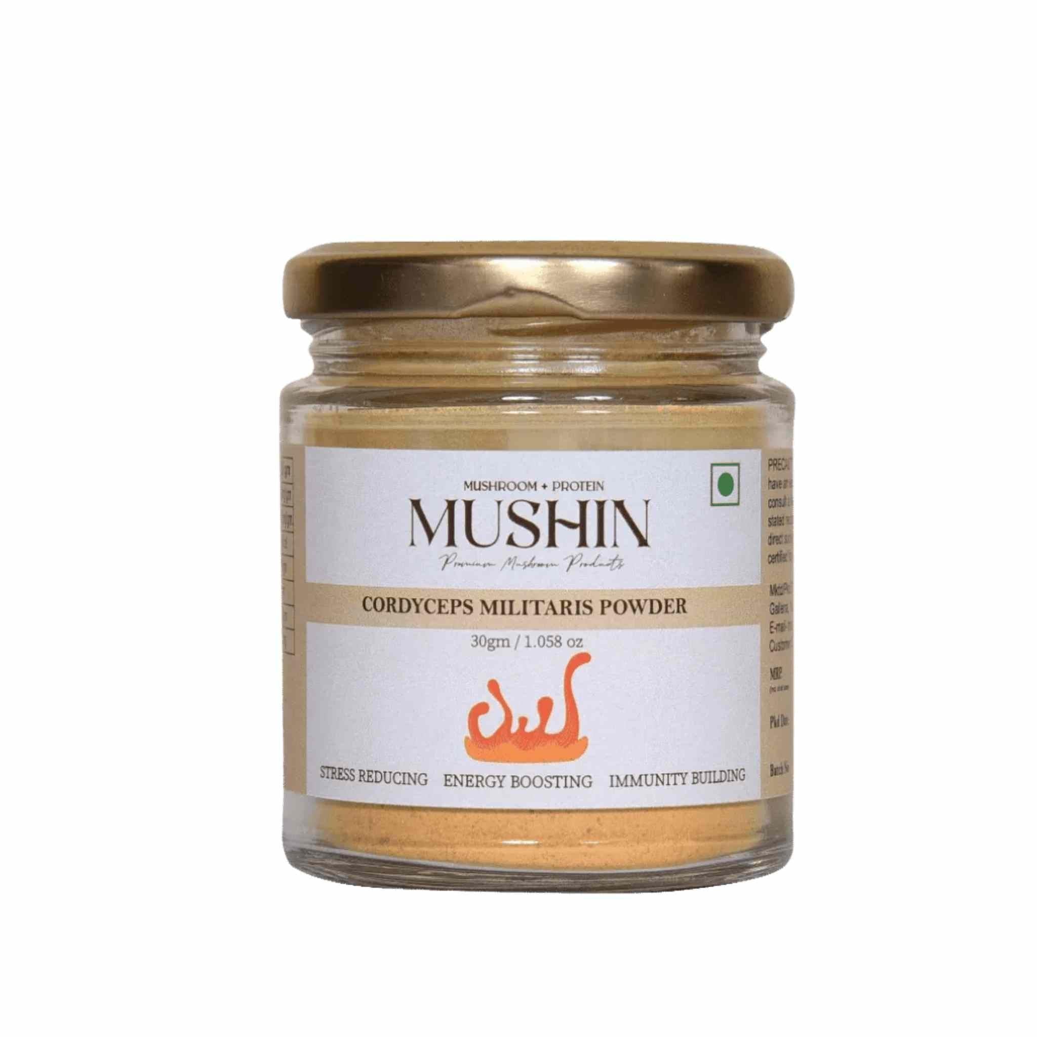 Mushin - Cordyceps Militaris Powder Supplement – Improve Energy, Stamina and Endurance.