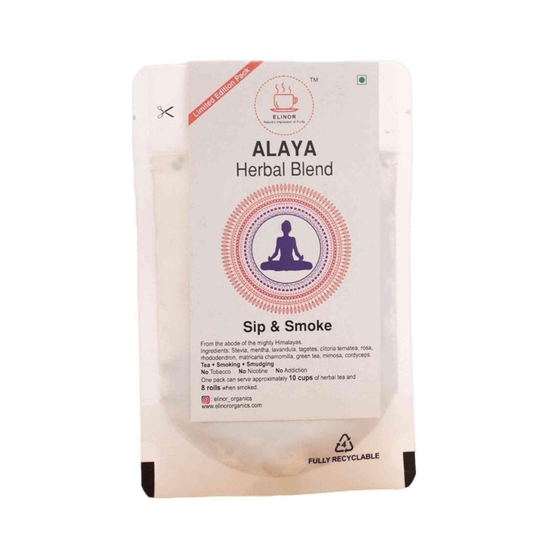Elinor Organics | Alaya | Herbal Smoking Blend.