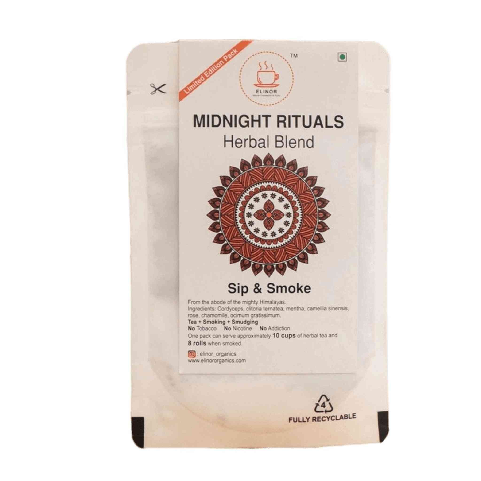 Elinor Organics - Midnight Rituals | Herbal Smoking Blend - CBD Store India