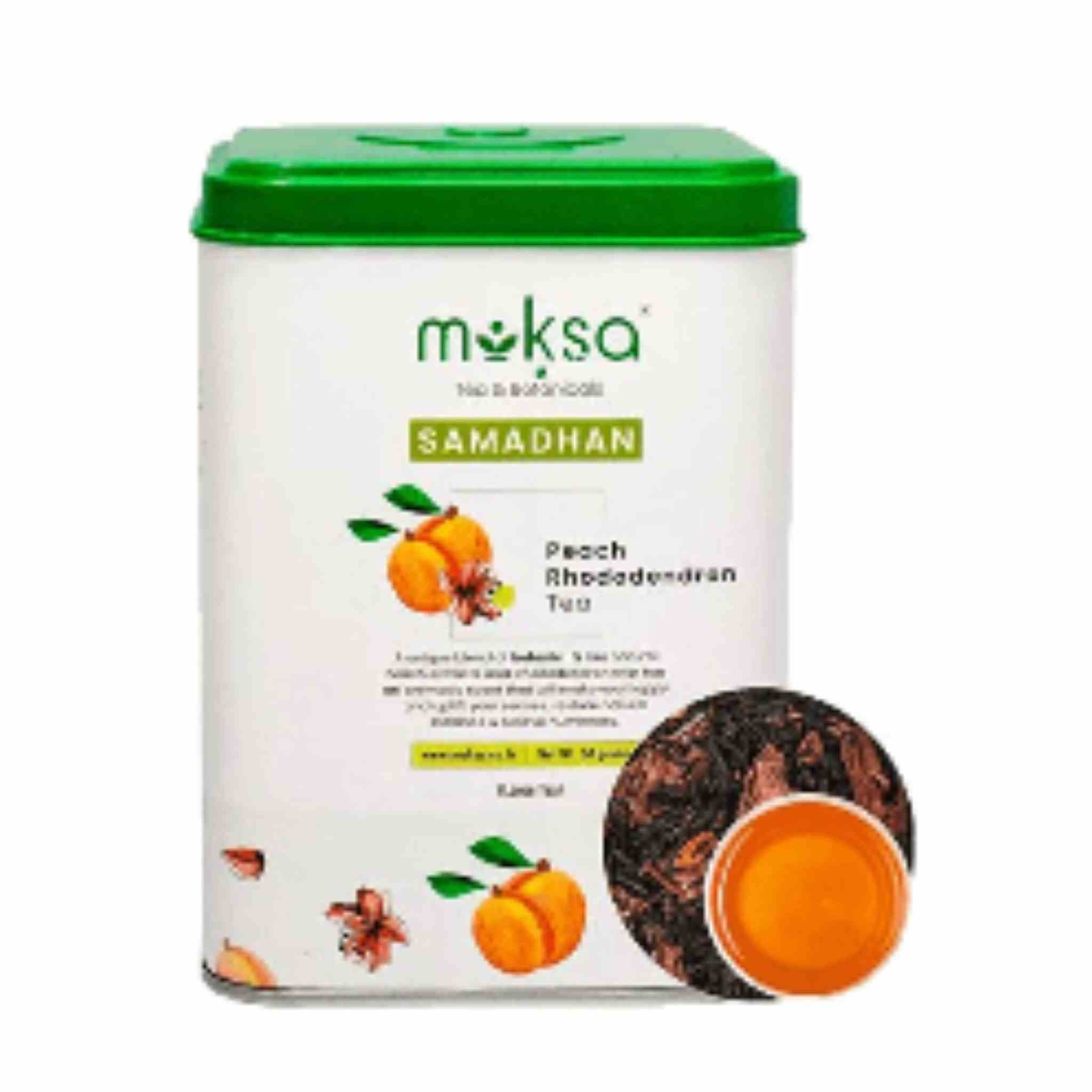 Moksa Peach Rhododendron Tea – 15 Biodegradable Pyramid Teabags – 30 Gm - CBD Store India