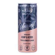 Young Monk Unwind Sparkling Water- Peach & Ginger Flavour- Infused with Hemp. - CBD Store India