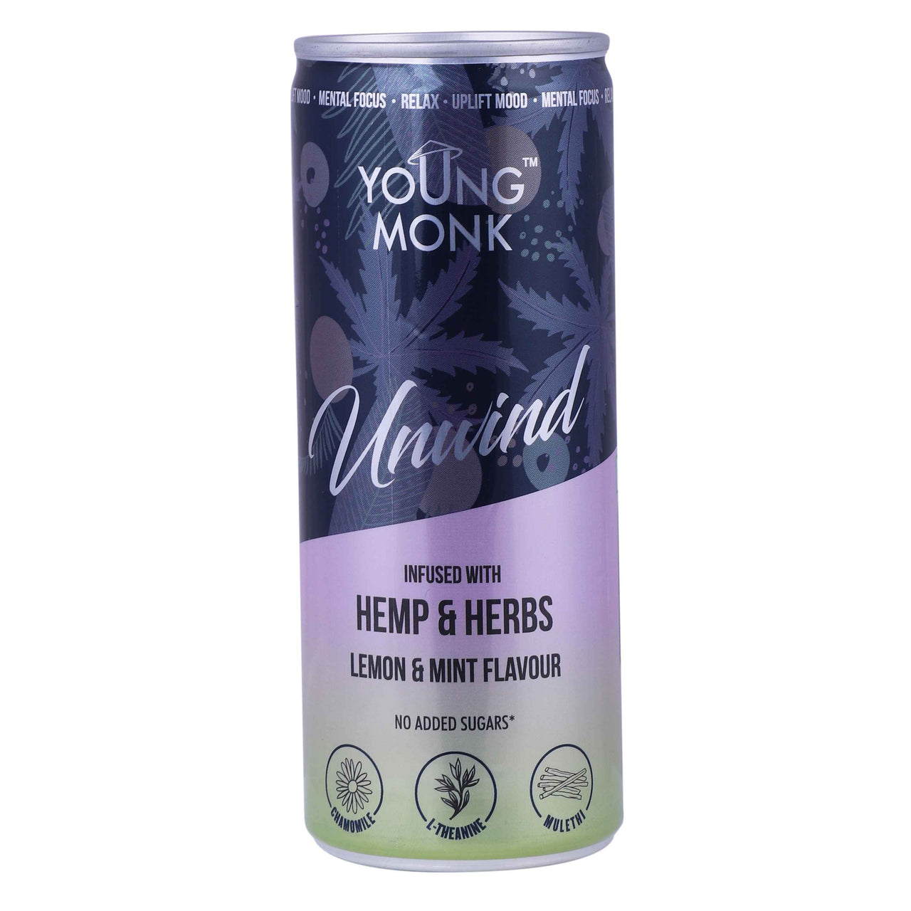 Young Monk Unwind Sparkling Water- Peach & Ginger Flavour- Infused with Hemp. - CBD Store India