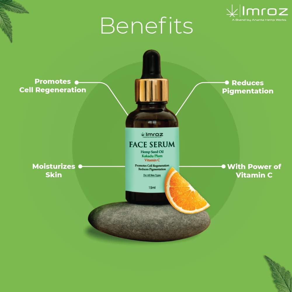 IMROZ FACE SERUM WITH HEMP SEED OIL, KAKADU PLUM, VITAMIN C.