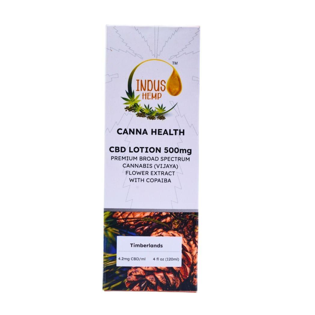Indus Hemp Canna Health CBD Oil Massage Lotion 500mg Timberlands 120ml.