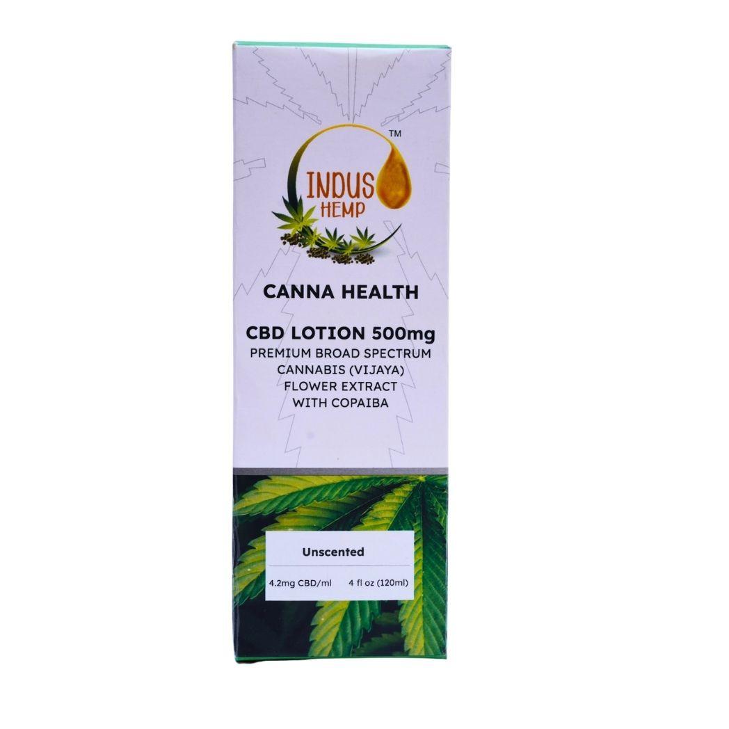 Indus Hemp Canna Health Cbd Lotion 500mg Unscented | Pain Relief & Hydration 120ml.