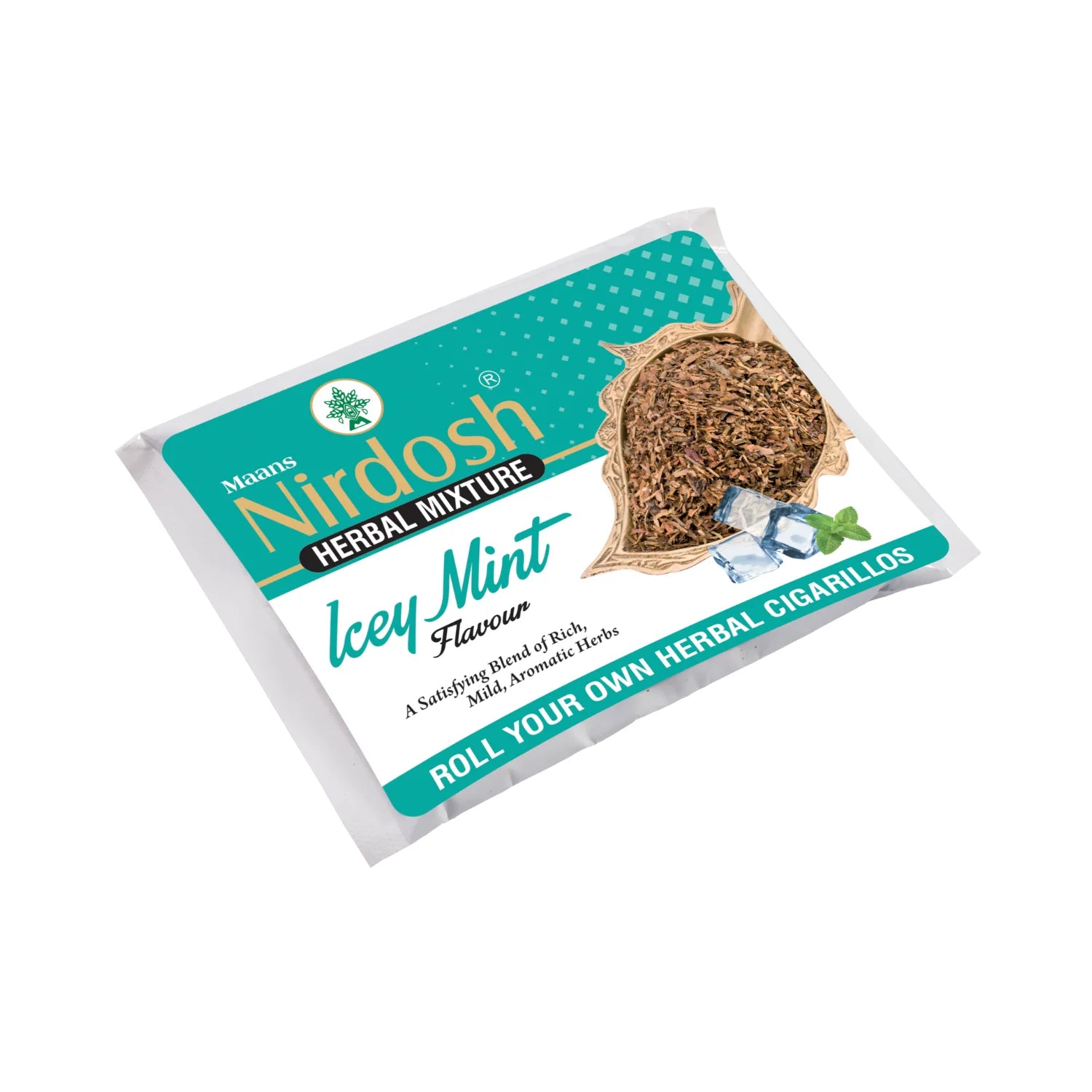 Nirdosh Icey Mint Flavour Herbal Raw Mixture 50g | 100% Natural Ayurvedic Smoking Alternative.