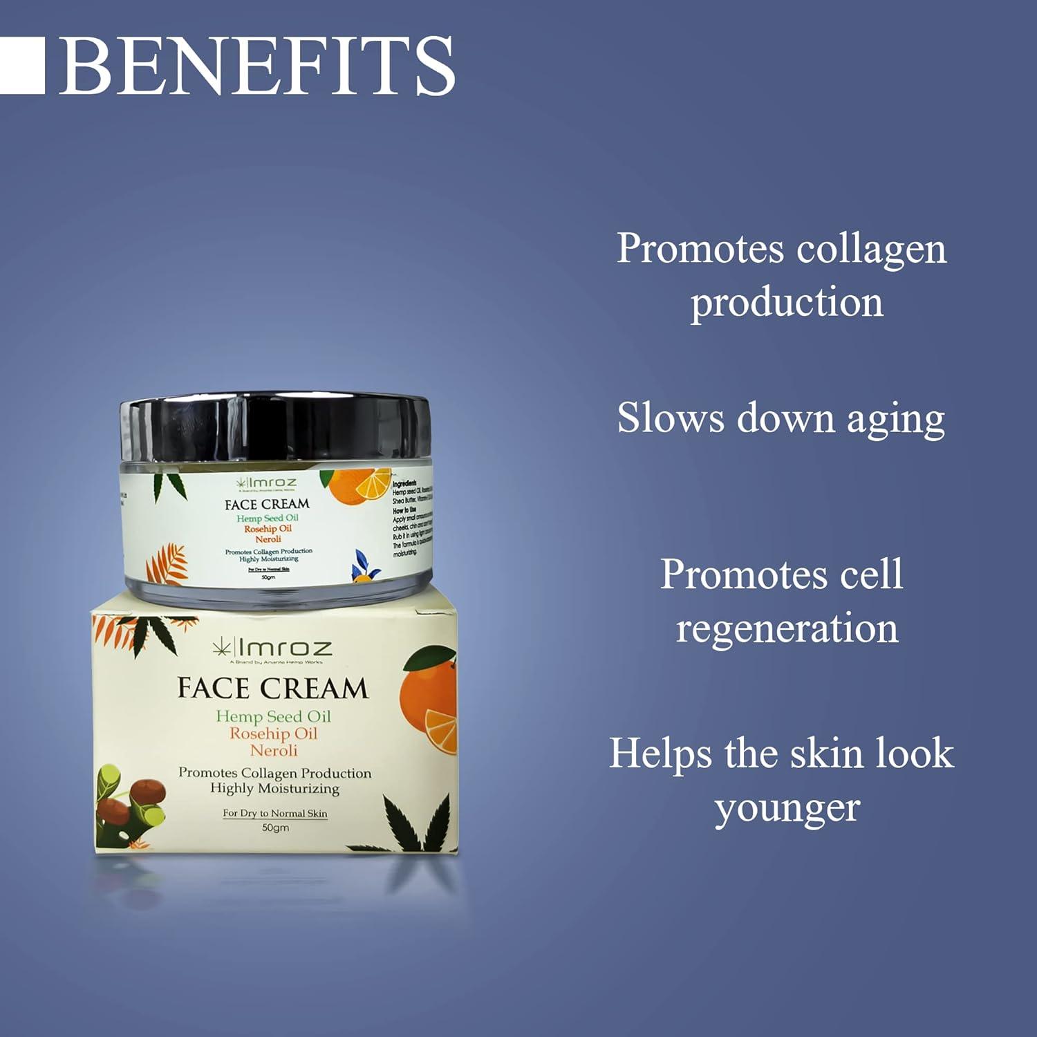 Imroz - Face Cream With Hemp Seed Oil & Rosehip OilHealth & BeautyFace Cream With Hemp Seed Oil & Rosehip Oil | CBD Store India