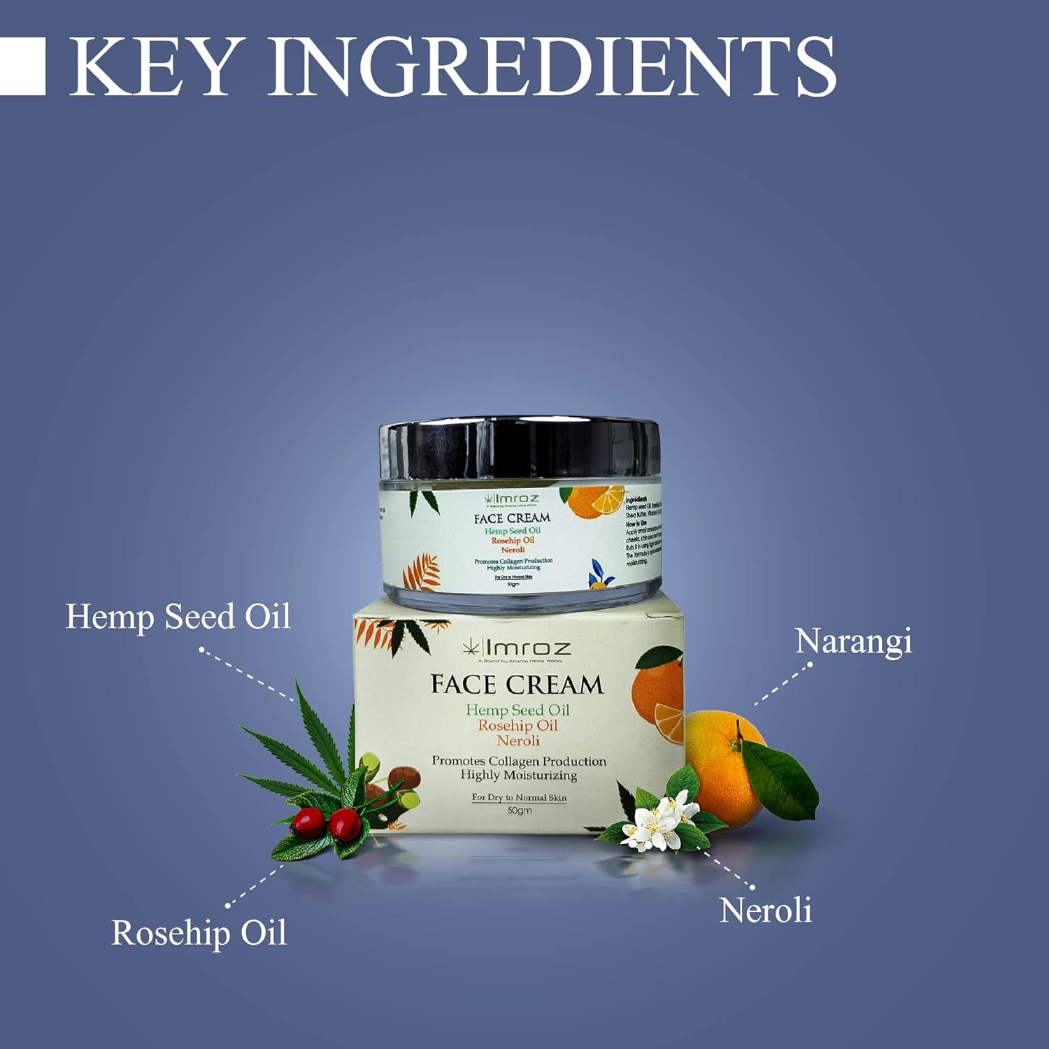 Imroz - Face Cream With Hemp Seed Oil & Rosehip OilHealth & BeautyFace Cream With Hemp Seed Oil & Rosehip Oil | CBD Store India