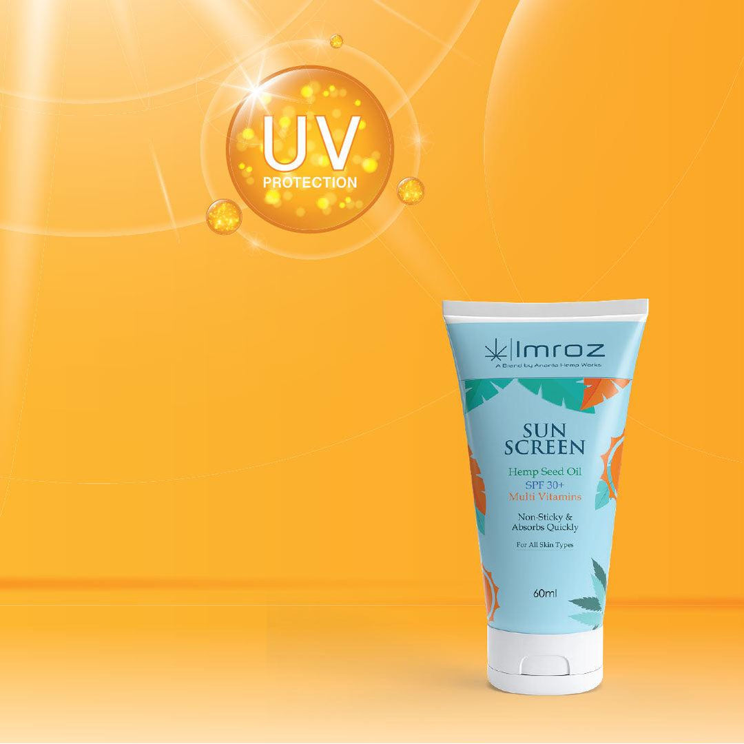 Imroz - Sunscreen SPF 30+ With Hemp Seed Oil and Multi Vitamins - 60 mlSkin CareSunscreen SPF 30 With Hemp Seed Oil | Hemp Beauty Products | CBD Store