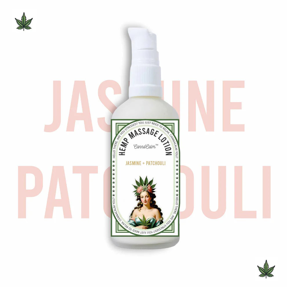 CannaCalm Hemp Massage Lotions-Jasmine + Patchouli.