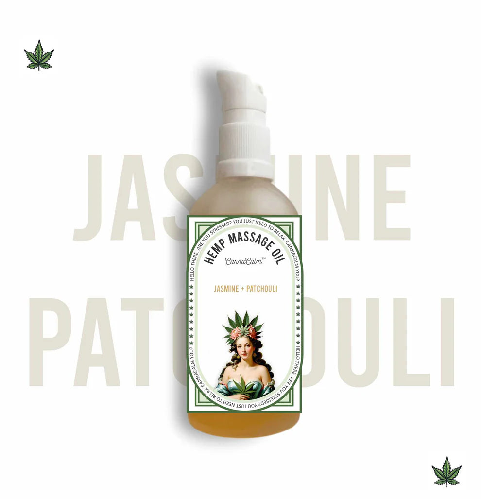 CannaCalm Hemp Massage Oil-Jasmine + Patchouli.
