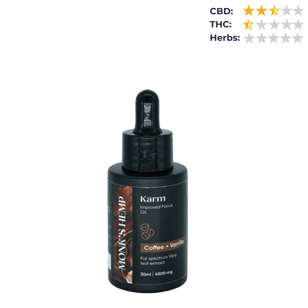 Monk's Hemp Karm (10:1) Improved Focus CBD Oil - Coffee Vanilla Flavor.