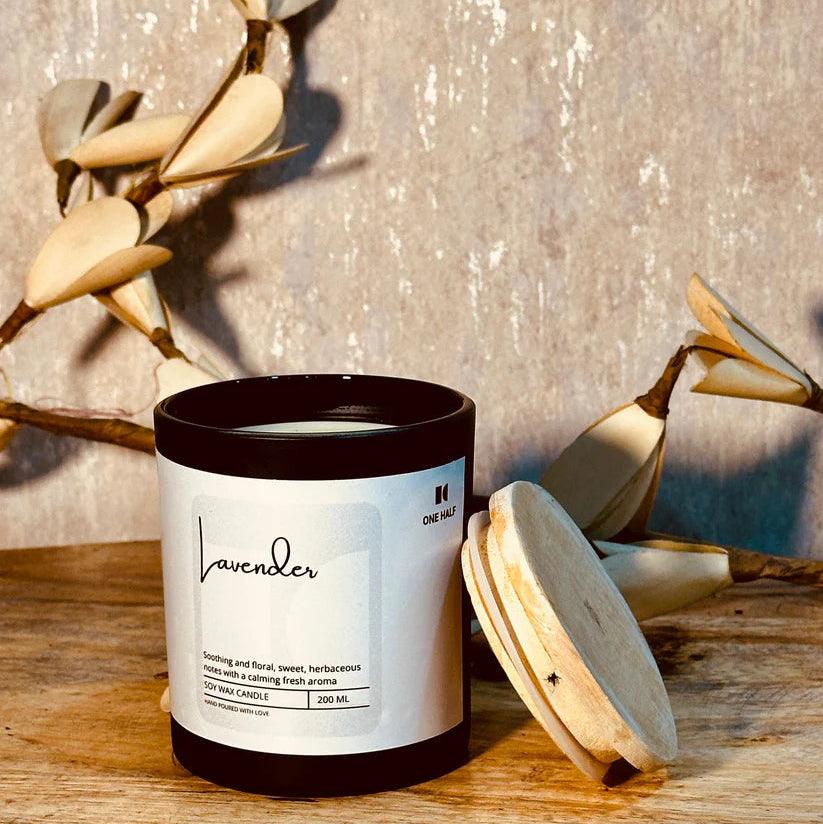 One Half - Herbal Apothecary  Lavender - Calming & SoothingHemp CandlesHerbal Apothecary Lavender - Aromatherapy | Yoga, Sleep