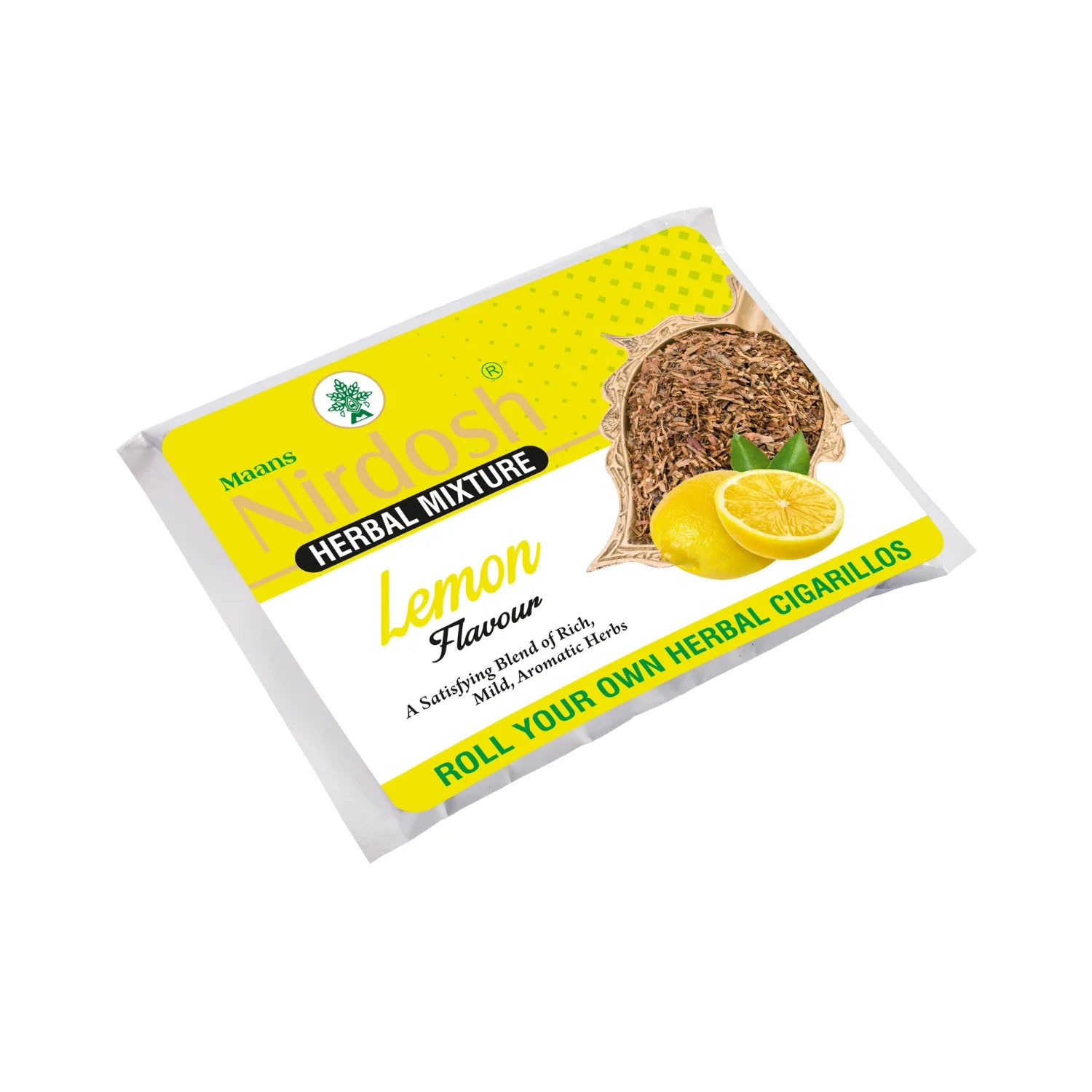 Nirdosh Lemon Flavoured Herbal Smoking Mixture 35g | 100% Tobacco & Nicotine Free Herbal Blend.
